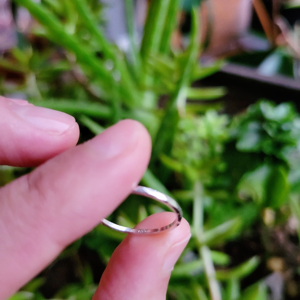 New Solid 925 Sterling Silver Hammered Ring - image 6